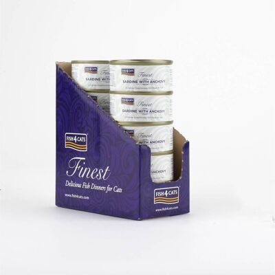 Fish4Cats 10 x 70 g Umido per Gatti Sardina con Acciuga Fish4Cats 10 x 70 g Umido per Gatti Sardina con Acciuga