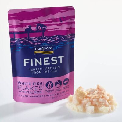 Fish4Dogs 1 x 100 g Finest Umido per Cani Fiocchi di Pesce Bianco e Salmone Fish4Dogs 1 x 100 g Finest Umido per Cani Fiocchi di Pesce Bianco e Salmone