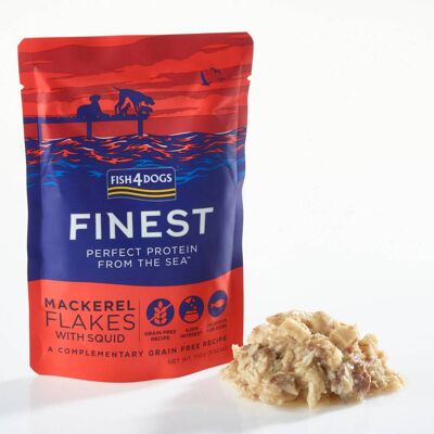 Fish4Dogs 1 x 100 g Finest Umido per Cani Fiocchi di Sgombro e Calamari Fish4Dogs 1 x 100 g Finest Umido per Cani Fiocchi di Sgombro e Calamari