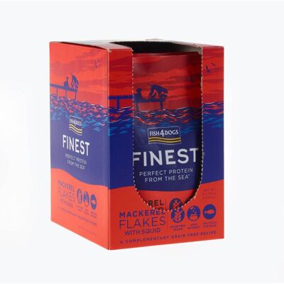 Fish4Dogs 6 x 100 g Finest Umido per Cani Fiocchi di Sgombro e Calamari Fish4Dogs 6 x 100 g Finest Umido per Cani Fiocchi di Sgombro e Calamari