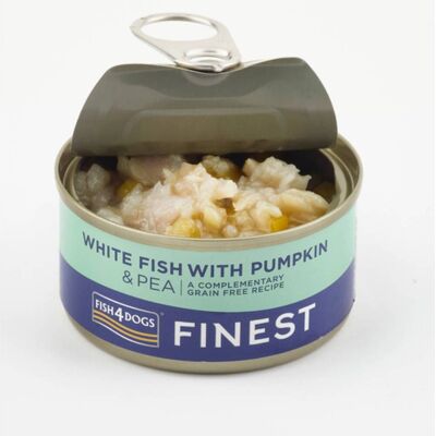 Fish4Dogs 1 x 85 g Finest Alimento Umido per Cani Pesce Bianco con Zucca e Piselli Fish4Dogs 1 x 85 g Finest Alimento Umido per Cani Pesce Bianco con Zucca e Piselli