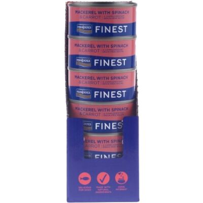 Fish4Dogs 12 x 85 g Finest Alimento Umido per Cani Sgombro con Carote e Spinaci Fish4Dogs 12 x 85 g Finest Alimento Umido per Cani Sgombro con Carote e Spinaci