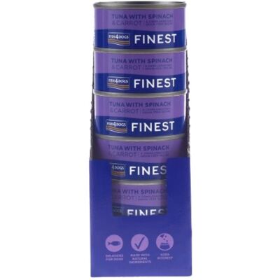Fish4Dogs 12 x 85 g Finest Alimento Umido per Cani Tonno con Carote e Spinaci Fish4Dogs 12 x 85 g Finest Alimento Umido per Cani Tonno con Carote e Spinaci