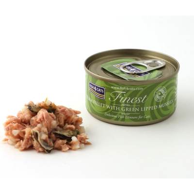Fish4Cats 1 x 70 g Finest Filetti di Tonno con Cozze Verdi per Gatti Fish4Cats 1 x 70 g Finest Filetti di Tonno con Cozze Verdi per Gatti