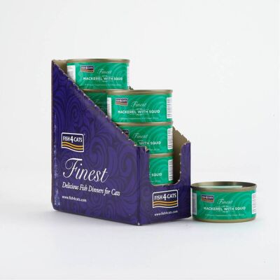 Fish4Cats 10 x 70 gr Finest Filetti di Sgombro con Calamari Umido per Gatti Fish4Cats 10 x 70 gr Finest Filetti di Sgombro con Calamari Umido per Gatti