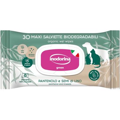 Inodorina Salviette Detergenti Umidificate Biodegradabili per Cani e Gatti Pantenolo e Semi di Lino 30 pz Inodorina Salviette Detergenti Umidificate Biodegradabili per Cani e Gatti Pantenolo e Semi di Lino 30 pz