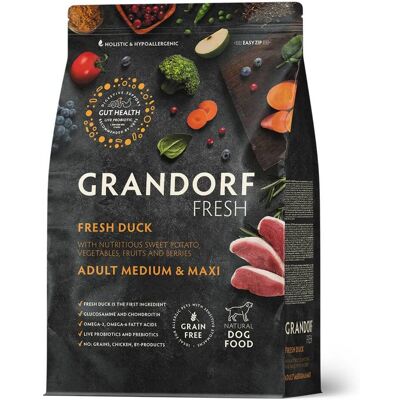 Grandorf Fresh Adult Medium & Maxi Breeds con Carne Fresca di Anatra e Patata Dolce per Cani Adulti 10 Kg Grandorf Fresh Adult Medium & Maxi Breeds con Carne Fresca di Anatra e Patata Dolce per Cani Adulti 10 Kg