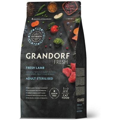Grandorf Fresh Cat con Carne Fresca di Agnello e Patate Dolci per Gatti Sterilizzati o Anziani 2 Kg Grandorf Fresh Cat con Carne Fresca di Agnello e Patate Dolci per Gatti Sterilizzati o Anziani 2 Kg
