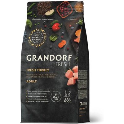 Grandorf Fresh Cat con Carne Fresca di Tacchino e Patate Dolci per Gatti Adulti 400 gr Grandorf Fresh Cat con Carne Fresca di Tacchino e Patate Dolci per Gatti Adulti 400 gr