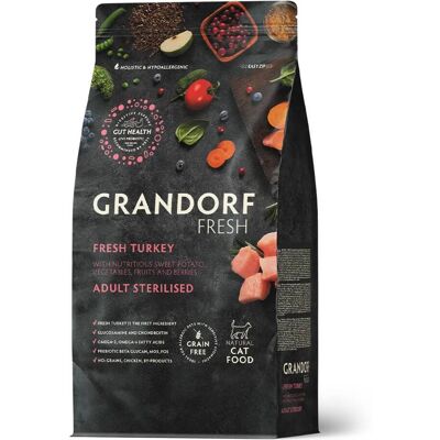 Grandorf Fresh Cat con Carne Fresca di Tacchino e Patate Dolci per Gatti Sterilizzati o Anziani 2 Kg Grandorf Fresh Cat con Carne Fresca di Tacchino e Patate Dolci per Gatti Sterilizzati o Anziani 2 Kg