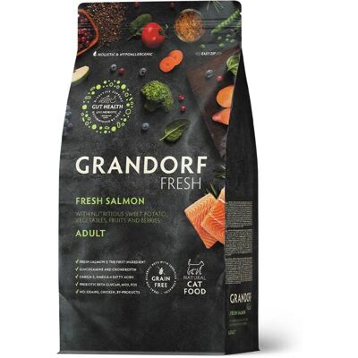 Grandorf Fresh Cat con Filetti di Salmone Fresco e Patate Dolci per Gatti Adulti 2 Kg Grandorf Fresh Cat con Filetti di Salmone Fresco e Patate Dolci per Gatti Adulti 2 Kg