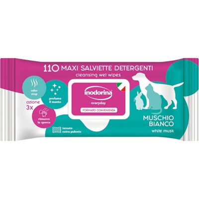 Salviettine umidificate per animali Inodorina - Profumate 110 Pezzi Salviettine umidificate per animali Inodorina - Profumate 110 Pezzi