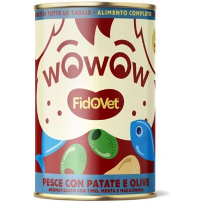Fidovet® Fidovet Wowow Pesce con Patate e Olive per Cani Adulti 400 g Fidovet® Fidovet Wowow Pesce con Patate e Olive per Cani Adulti 400 g
