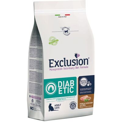 Exclusion Diabetic Maiale Sorgo e Piselli per Gatti 1,5 Kg Exclusion Diabetic Maiale Sorgo e Piselli per Gatti 1,5 Kg