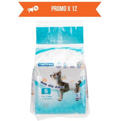 Nobleza 12 conf. Pannolini a Fascia per Cani Maschi S Nobleza 12 conf. Pannolini a Fascia per Cani Maschi S