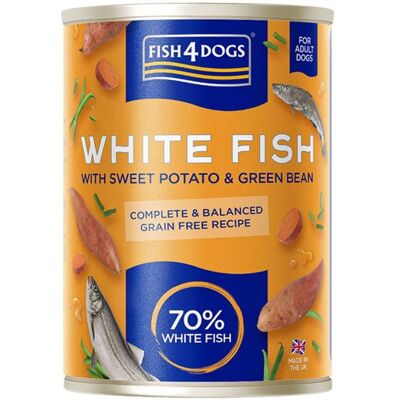 Fish4Dogs 1 x 395 g Finest Complete Umido Pesce Bianco e Patate Dolci e Fagiolini per Cani Adulti Fish4Dogs 1 x 395 g Finest Complete Umido Pesce Bianco e Patate Dolci e Fagiolini per Cani Adulti