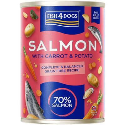Fish4Dogs 1 x 395 g Finest Complete Umido Salmone con Carota e Patata per Cani Adulti Fish4Dogs 1 x 395 g Finest Complete Umido Salmone con Carota e Patata per Cani Adulti