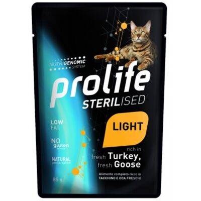 Prolife® 1 x 85 g Prolife Cat Sterilised Light Grain Free Adult Tacchino e Oca Umido per Gatti Prolife® 1 x 85 g Prolife Cat Sterilised Light Grain Free Adult Tacchino e Oca Umido per Gatti