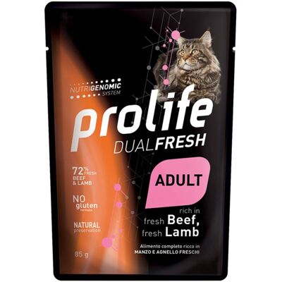 Prolife Brand Dual Fresh Manzo Agnello Cibo Umido - 85g Prolife Brand Dual Fresh Manzo Agnello Cibo Umido - 85g