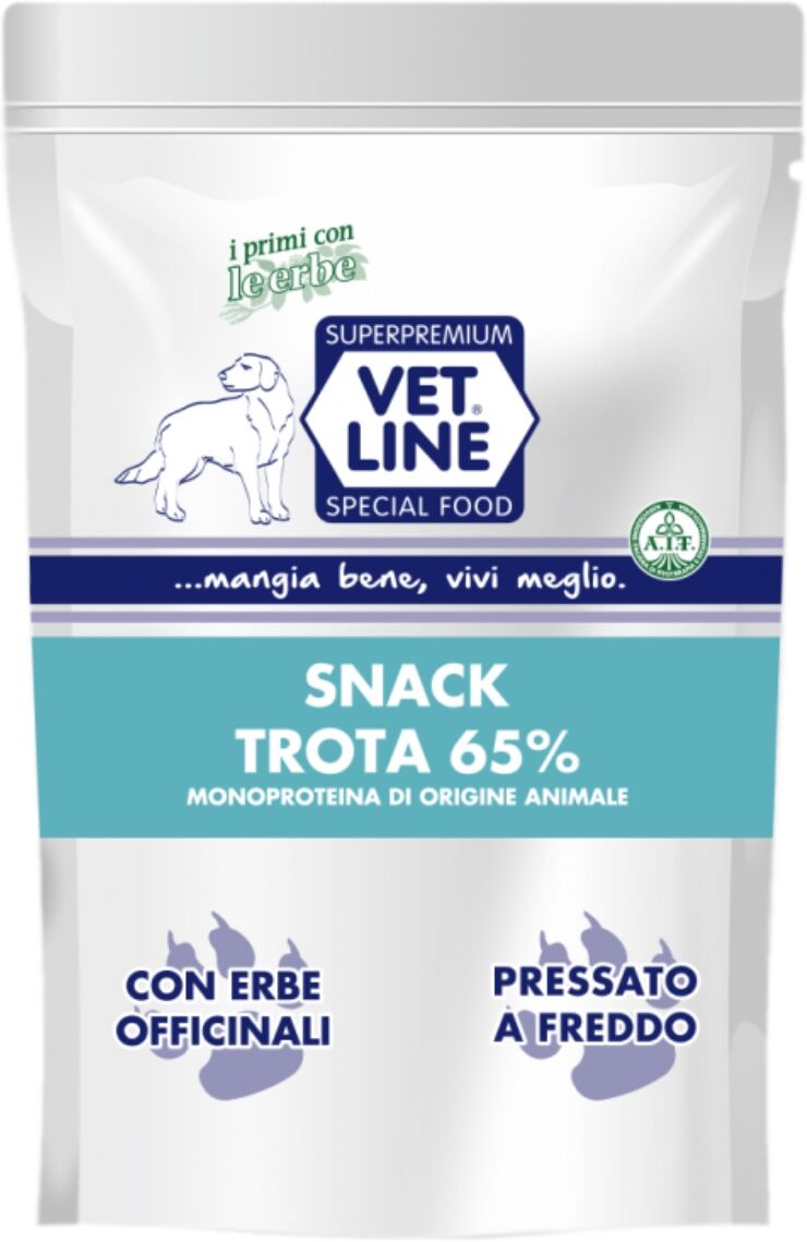 Vet Line Snack di Trota Monoproteico Grain Free per Cani 80g VetLine