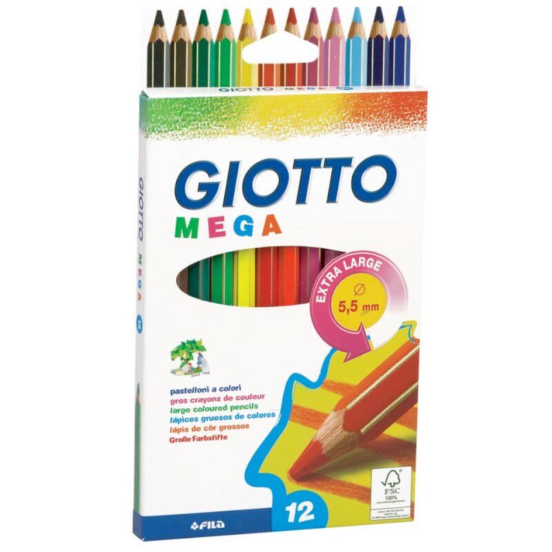 Giotto – Pastelli Giotto Mega Da 12 Pezzi