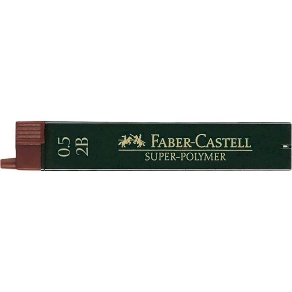faber-castell mine faber-castell super polymer 0,5 mm 2b astuccio da 12 - 120502