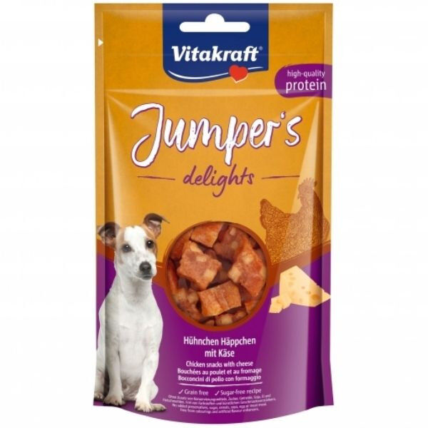Vitakraft Jumper's Delight Snack per cani 80 gr - Bocconcini di pollo do formaggio