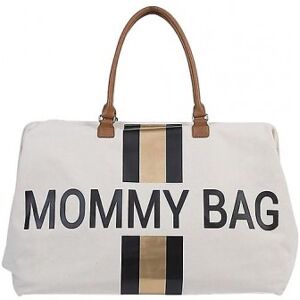 Childhome MOMMY Bag Borsa Fasciatoio Bianca Righe Oro / Nero