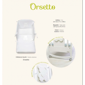 Baby fashion Set Piumone con Paracolpi Orsetto Bianco