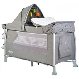 MONI Cangaroo Lettino da Campeggio e Viaggio Pieghevole con Accessori i Sleep Grey