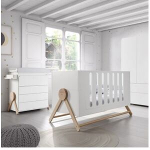 Micuna Lettino Trasformabile Big Swing 140x70 Bianco Naturale MATERASSO OMAGGIO!