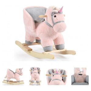 MONI Dondolo per Bambini in Legno UNICORNO ROSA