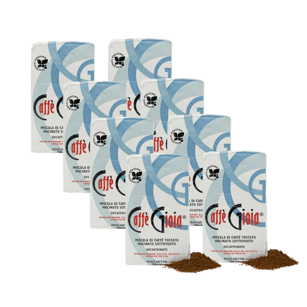 caffè gioia caffè macinato -  miscela bianca decaffeinato macinato (8x250g) macinatura aeropress bustina 2 kg