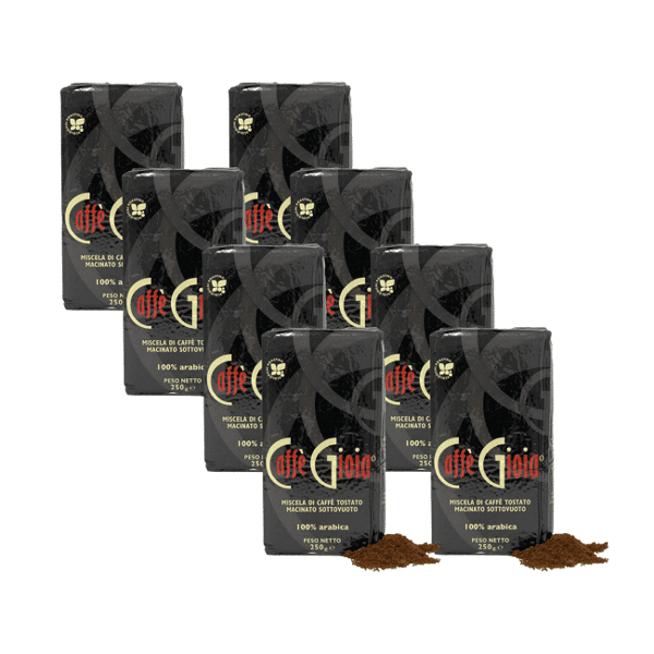 caffè gioia caffè macinato -  miscela nera macinato (8x250g) macinatura espresso bustina 2 kg