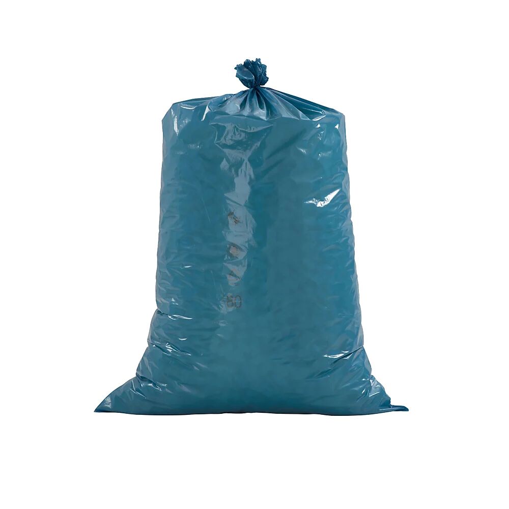 sacchi per rifiuti premium plus, a impatto zero sul clima, capacità 120 l, largh. x alt. 700 x 1100 mm, spessore del materiale 34 µm, blu, conf. da 250 pz.