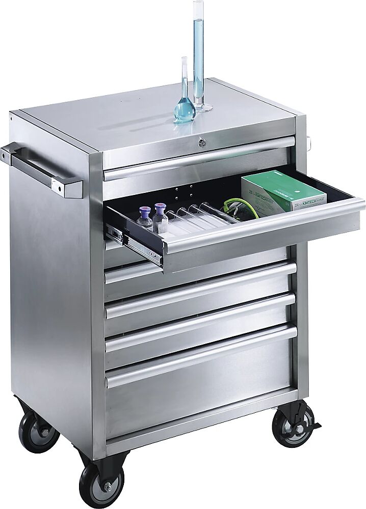 kaiserkraft carrello con cassetti in acciaio inox -