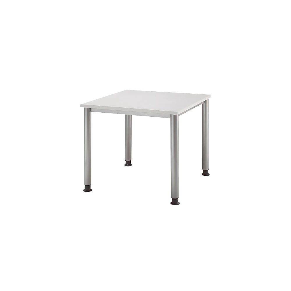 scrivania, largh. x prof. 800x800 mm, 4 gambe tubolari, grigio chiaro