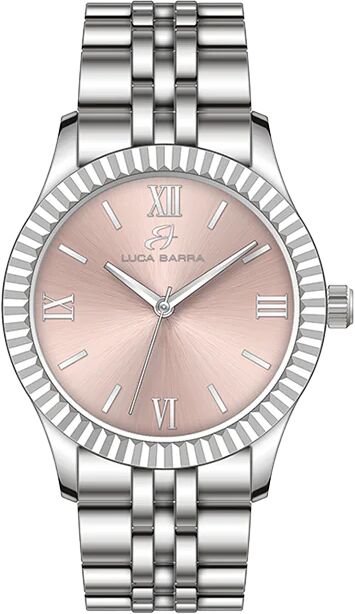 Luca Barra OROLOGIO DONNA CON CASSA IN ACCIAIO QUADRANTE ROSA, Argento