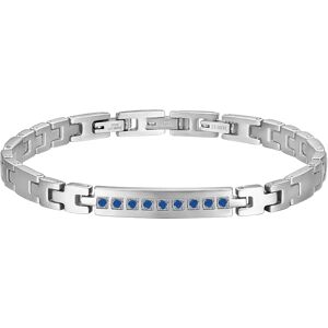 Luca Barra BRACCIALE UOMO IN ACCIAIO CON CRISTALLI BLU