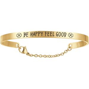 Luca Barra BRACCIALE DONNA IN ACCIAIO DORATO BE HAPPY FEEL GOOD