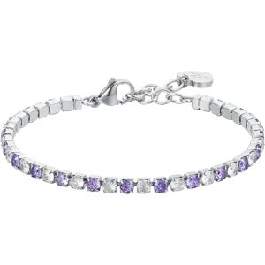 Luca Barra BRACCIALE TENNIS DONNA CRISTALLI VIOLA E BIANCHI