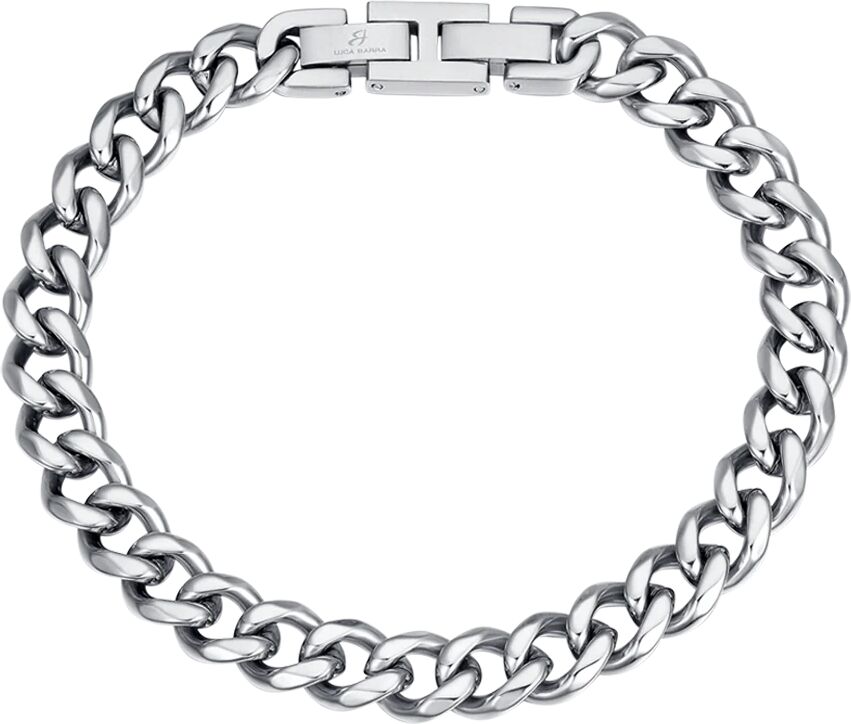 Luca Barra BRACCIALE UOMO IN ACCIAIO MAGLIA CATENA SILVER, Argento