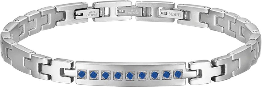 Luca Barra BRACCIALE UOMO IN ACCIAIO CON CRISTALLI BLU