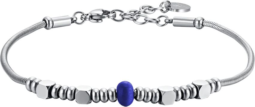 Luca Barra BRACCIALE UOMO IN ACCIAIO CON PIETRA BLU