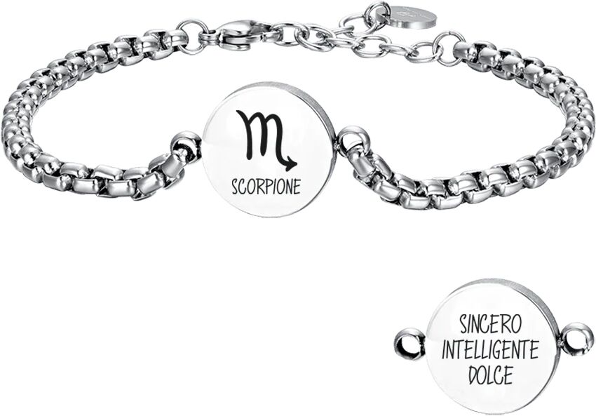 Luca Barra BRACCIALE UOMO IN ACCIAIO SEGNO ZODIACALE SCORPIONE PIASTRA