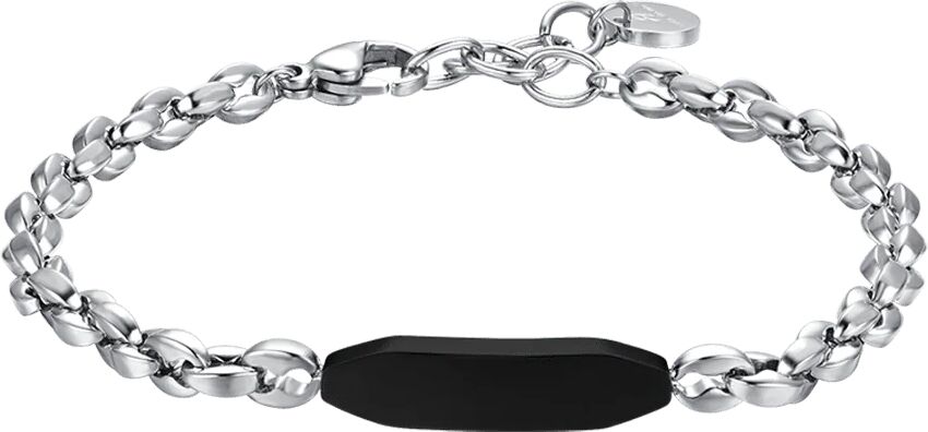 Luca Barra BRACCIALE UOMO IN ACCIAIO CON ELEMENTO IP NERO