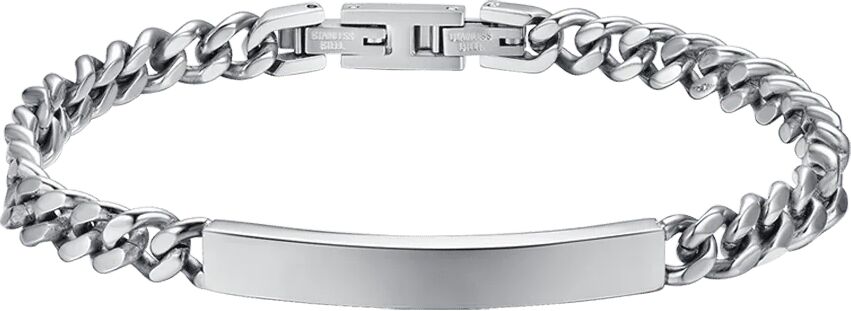 Luca Barra BRACCIALE UOMO IN ACCIAIO CON PIASTRA SILVER