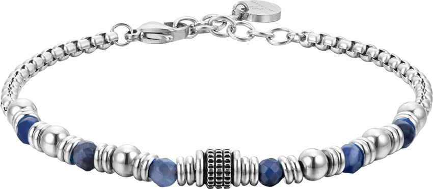 Luca Barra BRACCIALE UOMO IN ACCIAIO SODALITE BLU