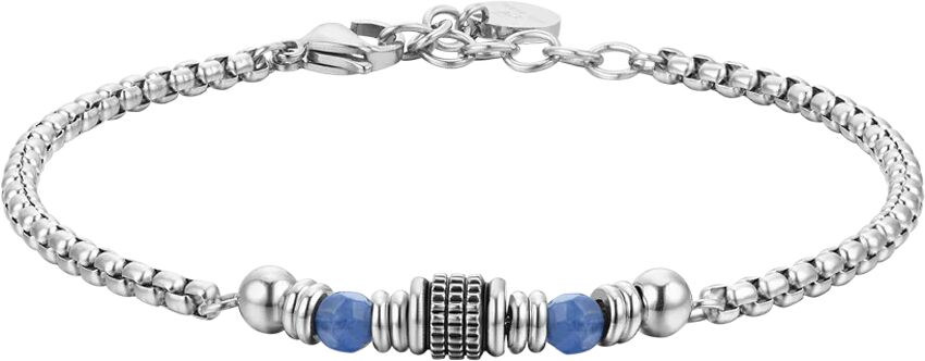 Luca Barra BRACCIALE UOMO IN ACCIAIO SODALITE BLU