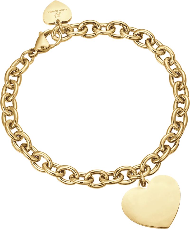 Luca Barra BRACCIALE DONNA PERSONALIZZATO IN ACCIAIO DORATO CON CUORE MAGLIA CATENA